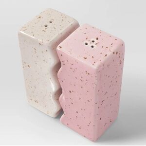 Room Essentials Pink and White Stoneware Shakers